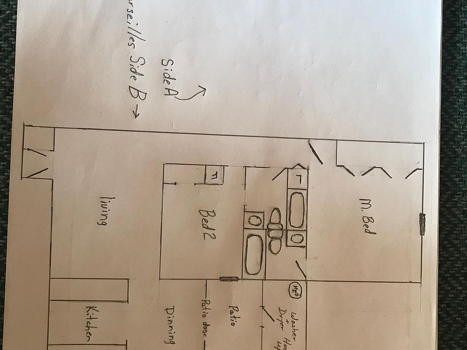 Side A available only 
Mirror image floor plan
