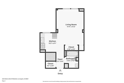 Floor plan Studio B