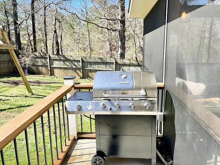 Grilling pad beside porch