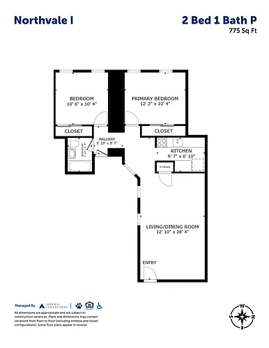 Floor plan 2 Bed 1 Bath P