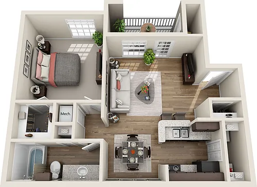 Floor plan 1X1A