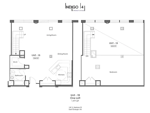 Floor plan Classic 1 Bedroom Loft