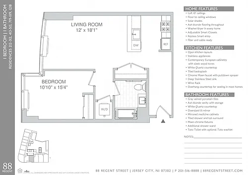 Floor plan 88 Regent - 1-bed A4