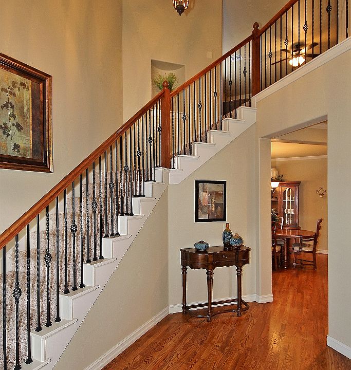 Foyer with hardwood floors
