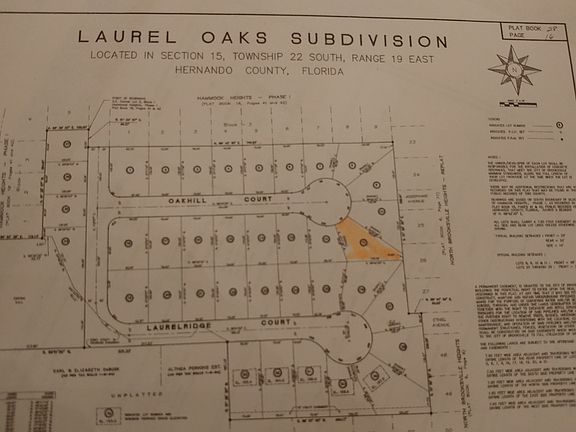 Subdivision plat map. 