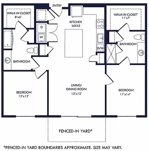 Floor plan Meridian with Fenced-In Yard