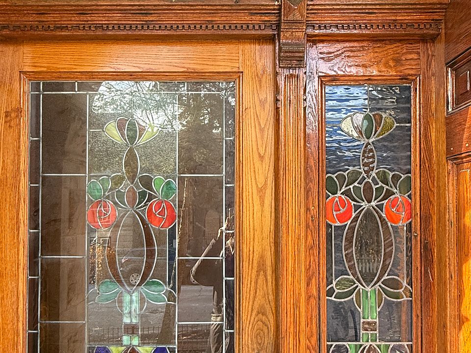 Stained glass entry door