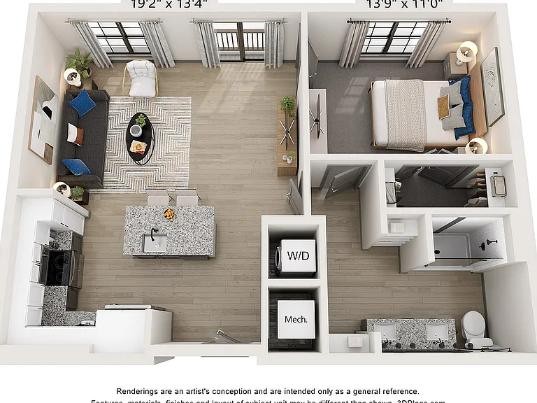 Explore this upscale one-bedroom apartment designed for modern living. Explore this upscale one-bedroom apartment designed for modern living.