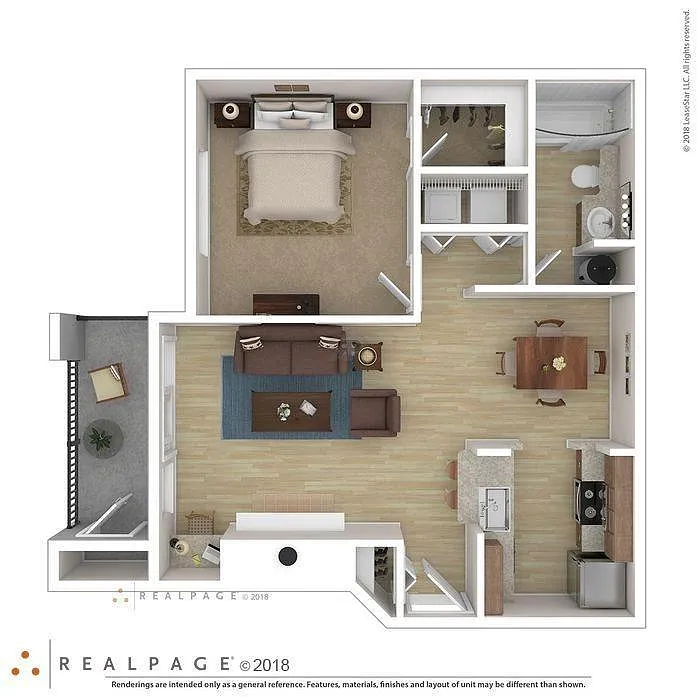 Floor plan One Bedroom One Bath