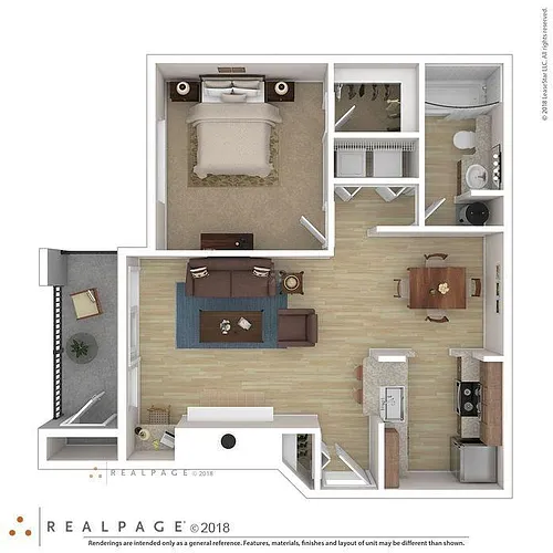 Floor plan One Bedroom One Bath
