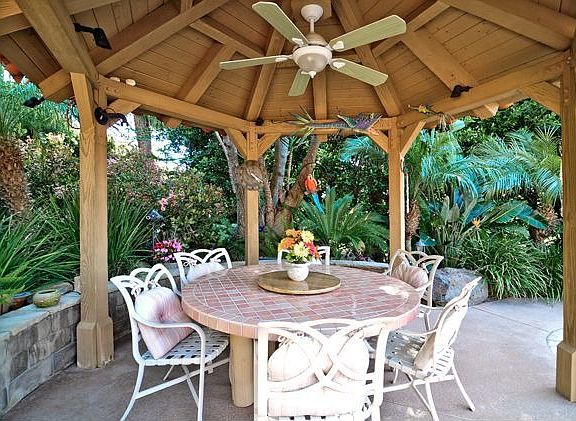 Covered Gazebo over looking  pool