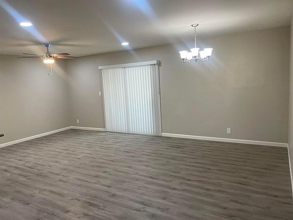 Living room and dining room with open floor plan