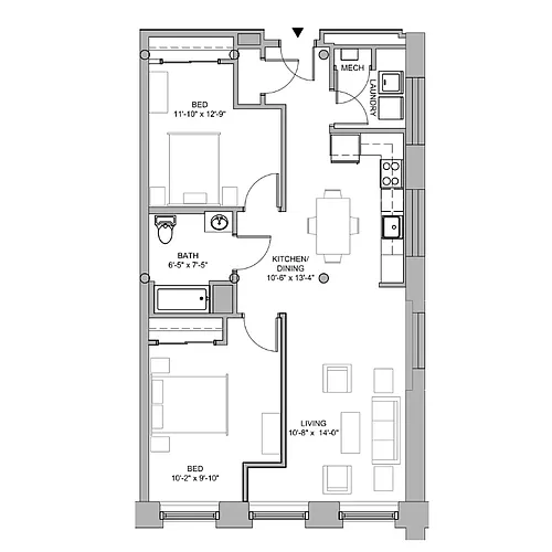 Floor plan Two Bedroom