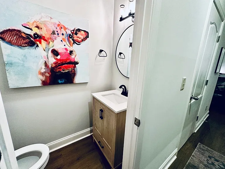 Lower level half bath