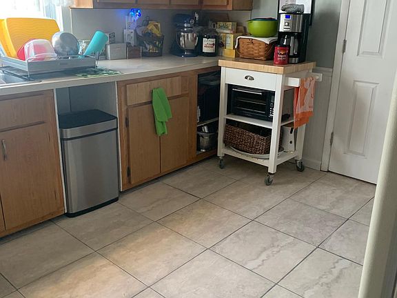 Kitchen with movable butcher block