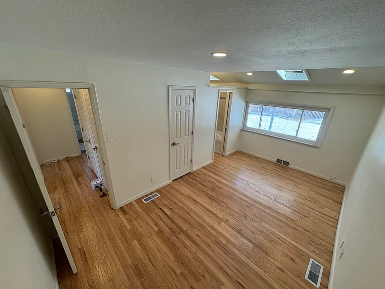 Master bedroom with attached bathroom (back left corner)
