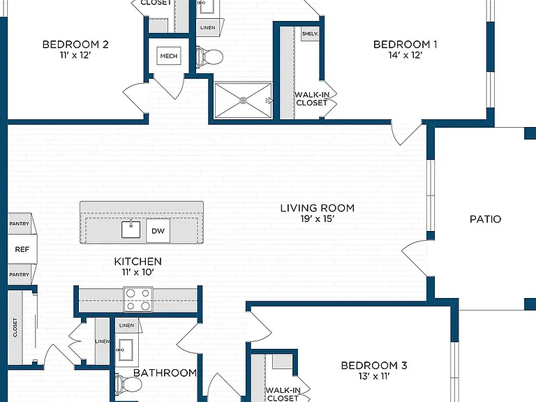 Floor Plan C1 | Echelon at Charlotte | Apartments in Charlotte, NC Floor Plan C1 | Echelon at Charlotte | Apartments in Charlotte, NC