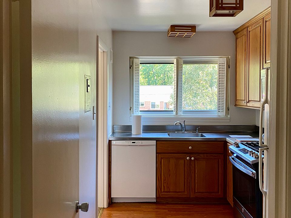View of kitchen from entryway hall