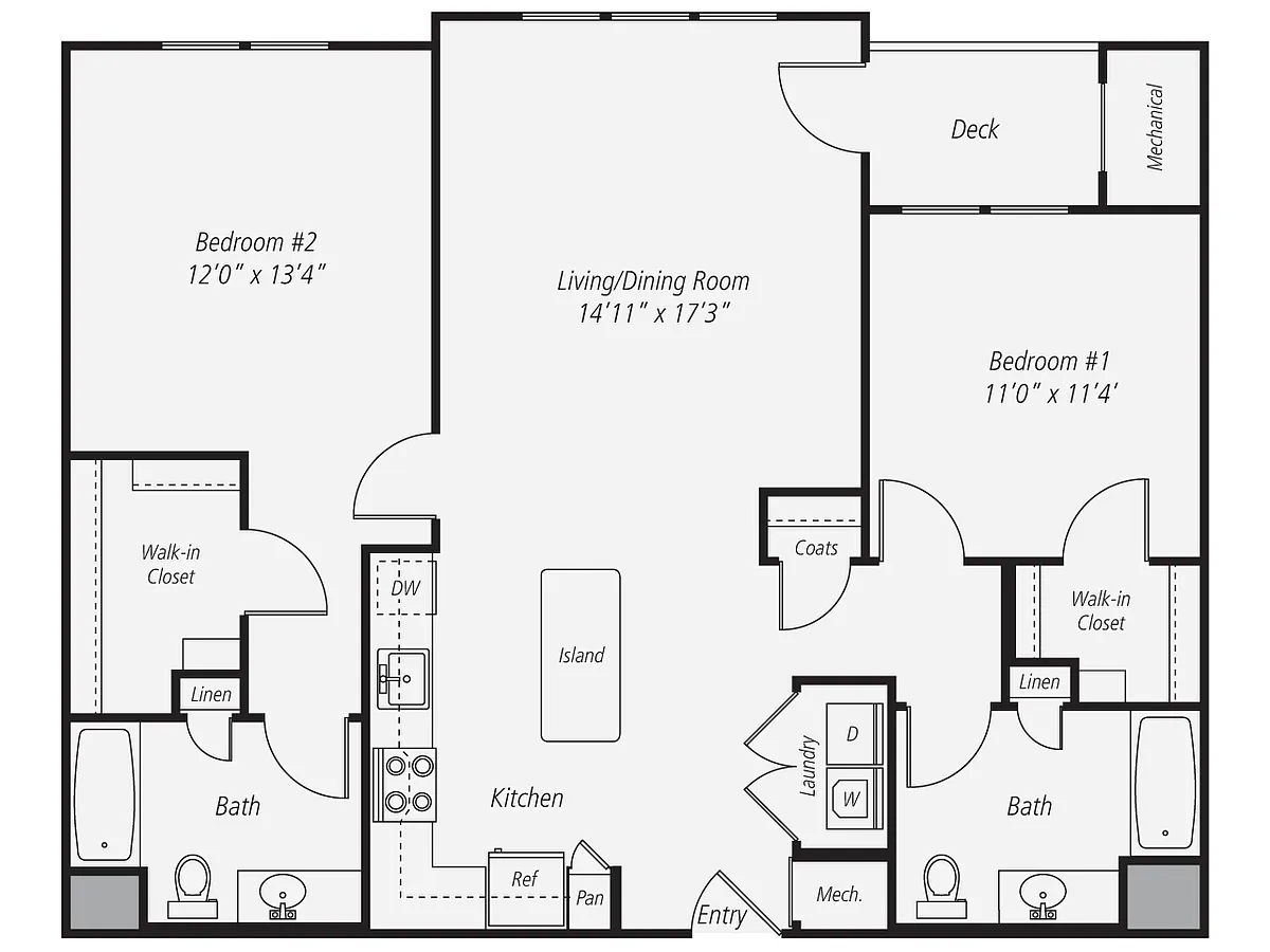 Floor plan 2 Bed/2 Bath-B7