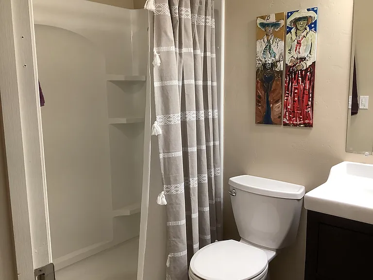 Ensuite bathroom includes comfort-height toilet, modern vanity and walk-in shower.