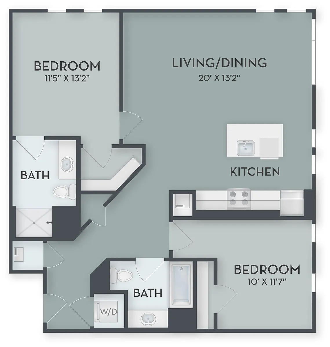 Floor plan Two Bedroom B2-Workforce**