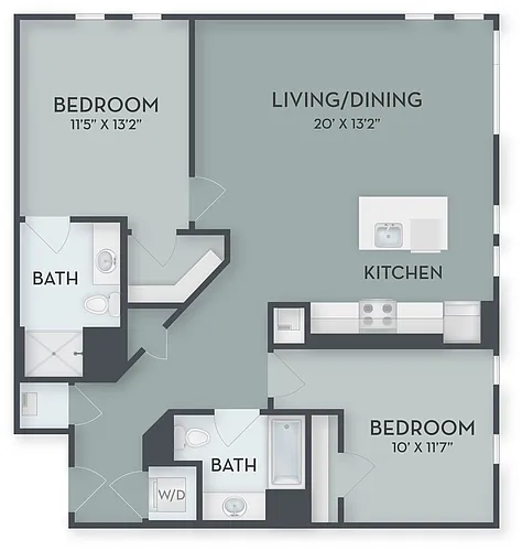 Floor plan Two Bedroom B2-Workforce**
