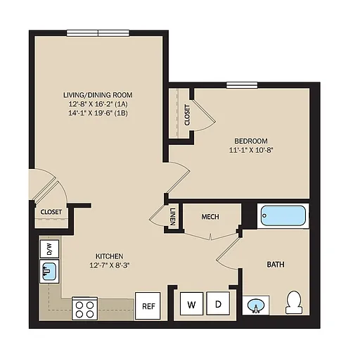 Floor plan 1 Bedroom