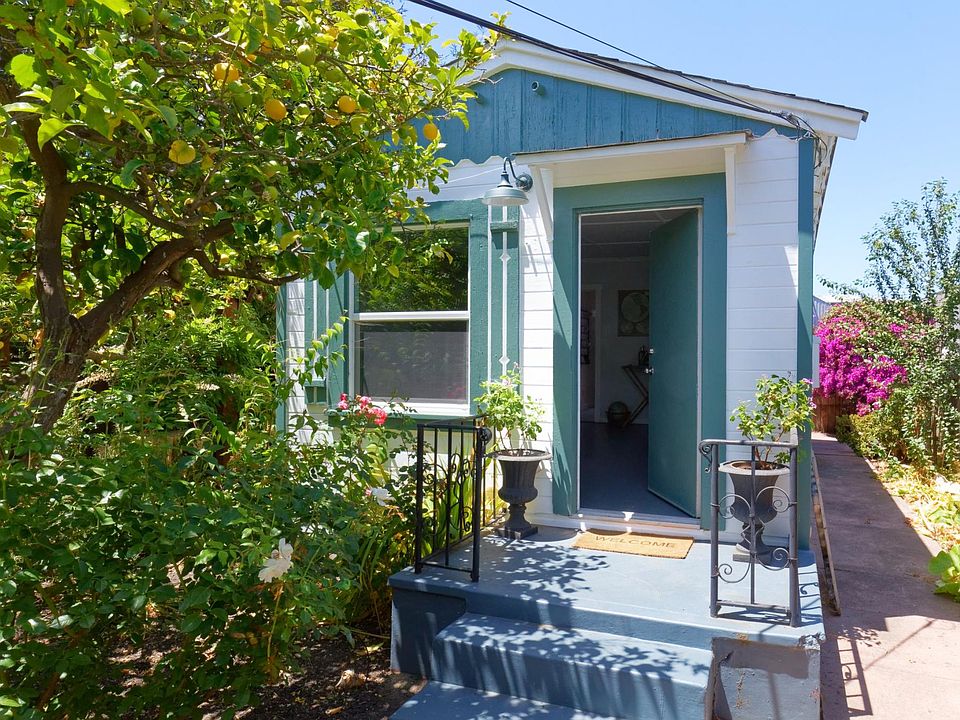Cottage entrance and lemon tree.