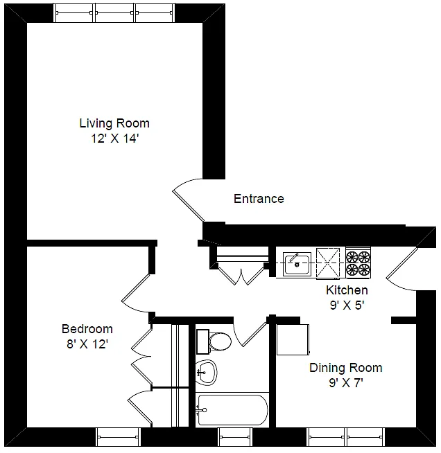 Floor plan 1 Bedroom