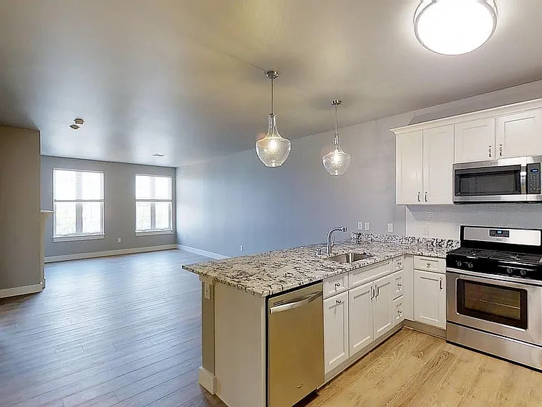 1 Bedroom, 06 Unit - Kitchen + Living Room