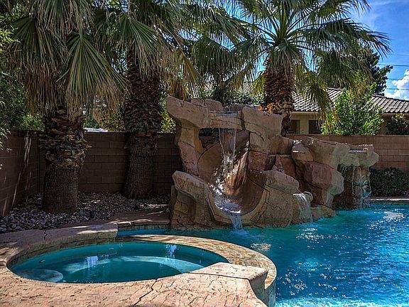 Pool Slide And Waterfalls