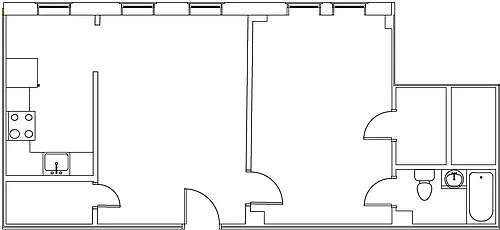 Floor plan Renovated 1 Bedroom 04 Tier