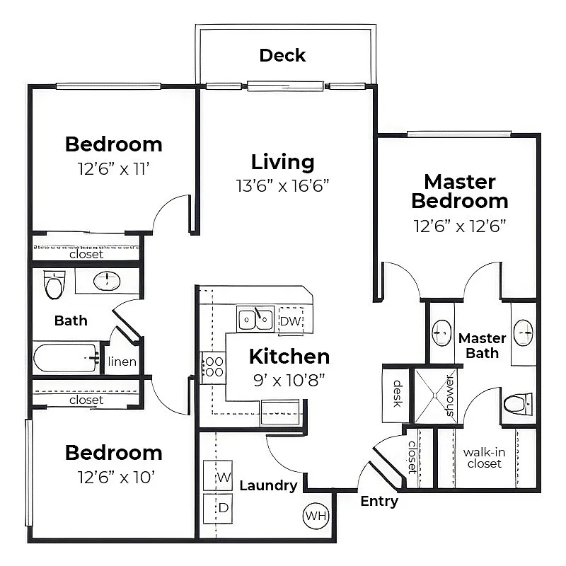 Floor plan 3 Bedroom 2 Bathroom