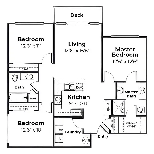 Floor plan 3 Bedroom 2 Bathroom