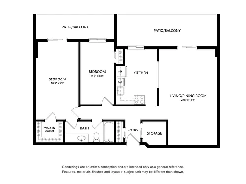 Floor plan 1 Bedroom