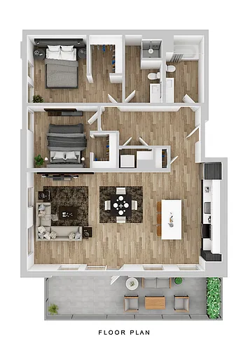 Floor plan Broadrock - 2 Bed C3 Large Patio