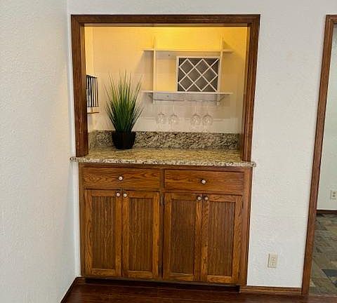 Coffee or cocktail bar in living room.