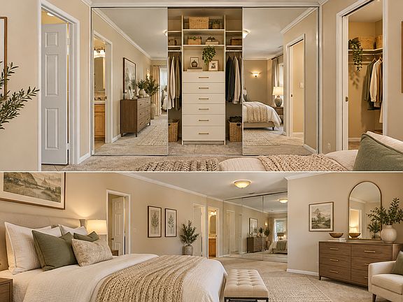 Staged main bedroom 1.