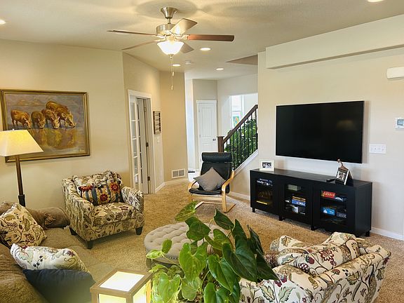 Your living room is open and light. Hook up for TV is ready for you!