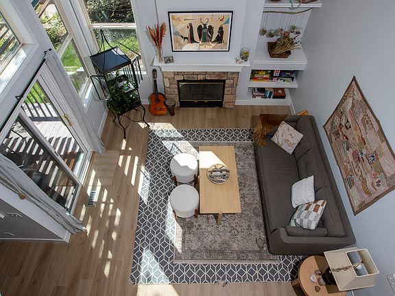View of the family room from the upstairs level.