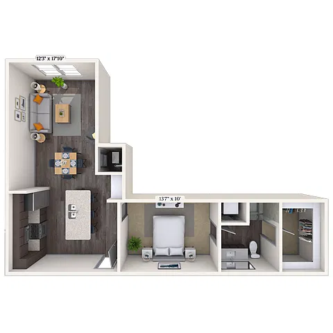 Floor plan Traditional A 1x1 590 718 SF-FP