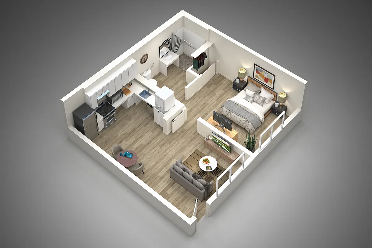 Floor plan One Bedroom - Type A ADA