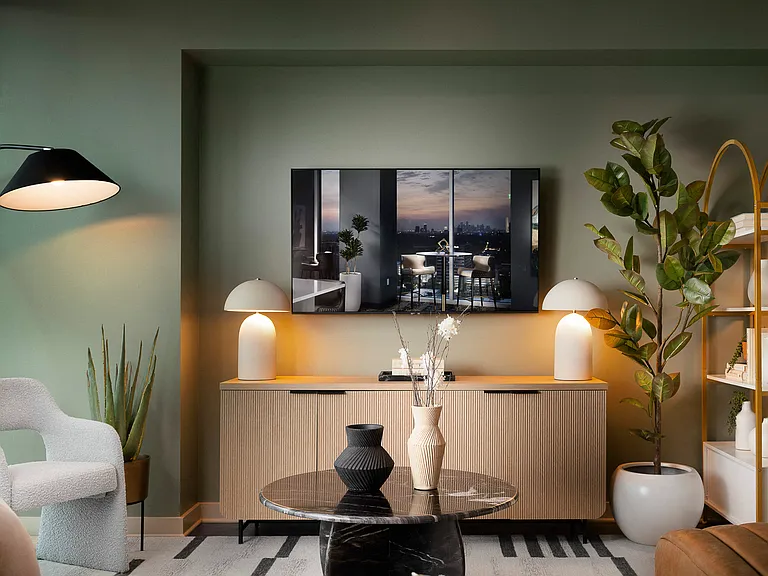 Spacious studio, one- and two-bedroom floor plans