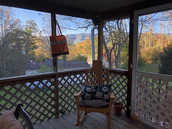 screened porch view fall