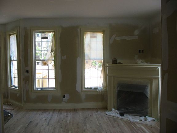 View from Kitchen to keeping room with fireplace