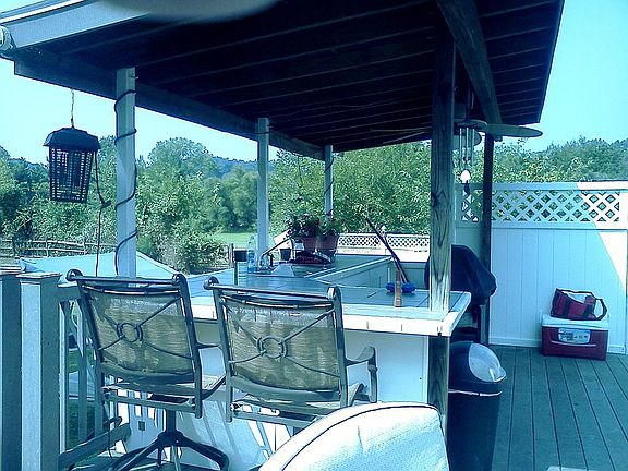 Deck with outdoor kitchen