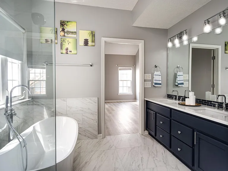 Renovated master bathroom