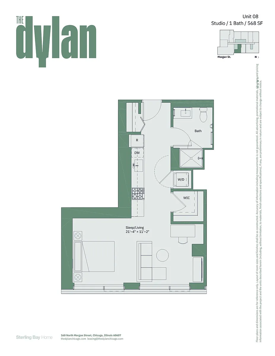Floor plan Tier 08 - Studio/1bath