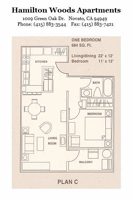 Floor plan One Bedroom