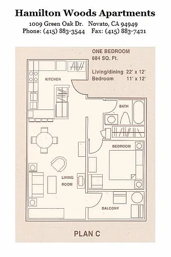 Floor plan One Bedroom